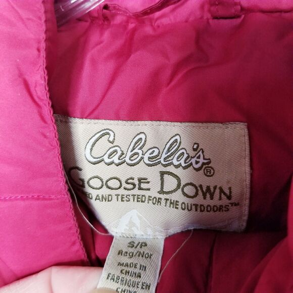 Cabelas Womens Goose Down Puffer Jacket Coat 550 Fill Wine Color Size Small - Picture 3 of 11